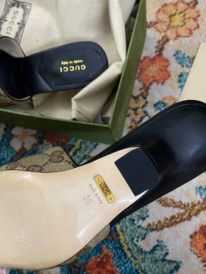 Sandalen Slide Marmont Schwarz/Beige