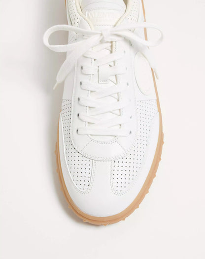 Low-Top Sneaker Upvillage aus perforiertem Nappa Weiß