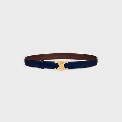 Triomphe Schnalle & Wendegürtel 25 mm Navy mit goldener Schnalle für Herren