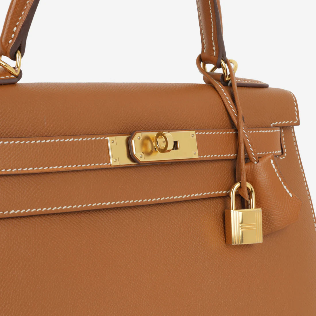 Kelly 28 Gold mit goldenen Accessoires Epsom