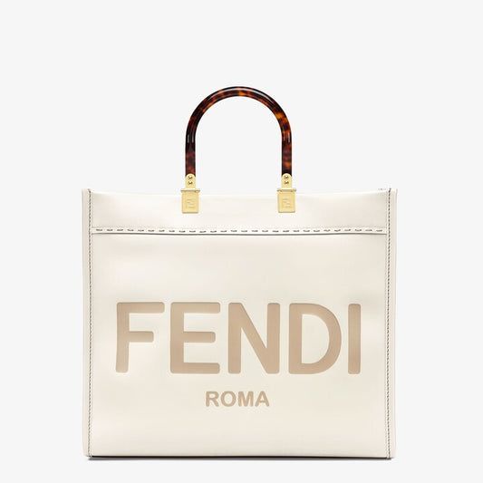 Fendi Sunshine Medium aus weißem Leder