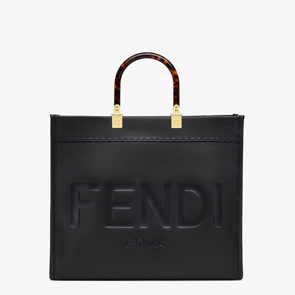 Fendi Sunshine Medium aus schwarzem Leder