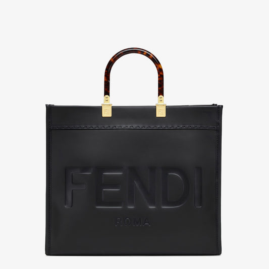 Fendi Sunshine Medium aus schwarzem Leder