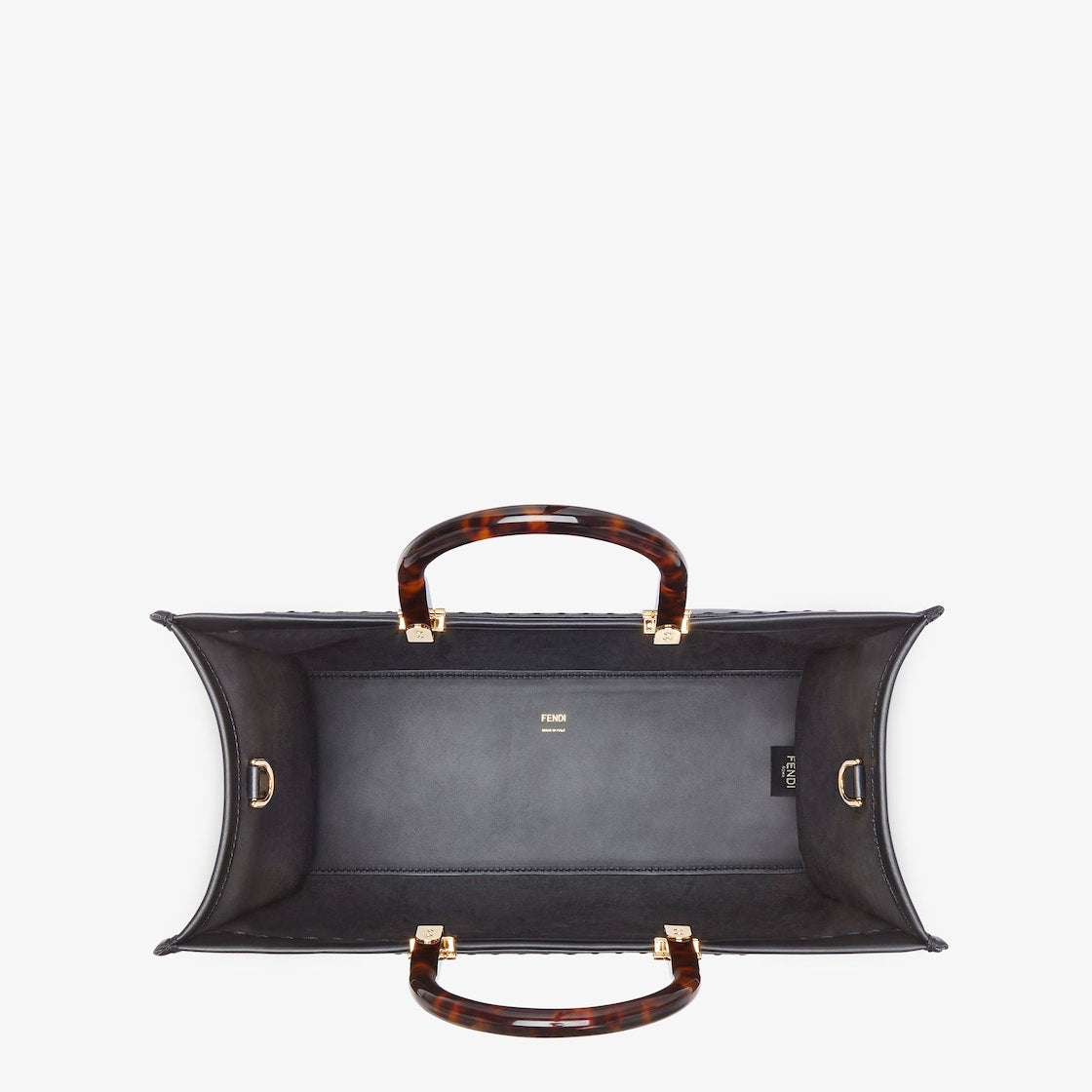 Fendi Sunshine Medium aus schwarzem Leder