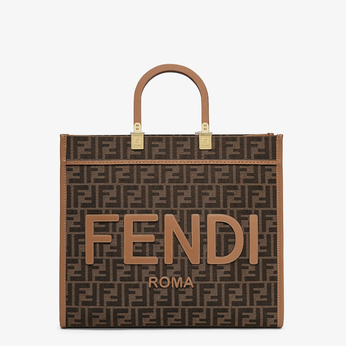 Fendi Sunshine Medium in brown FF jacquard fabric