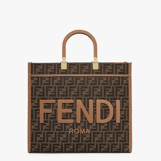 Fendi Sunshine Medium aus braunem FF Jacquardstoff