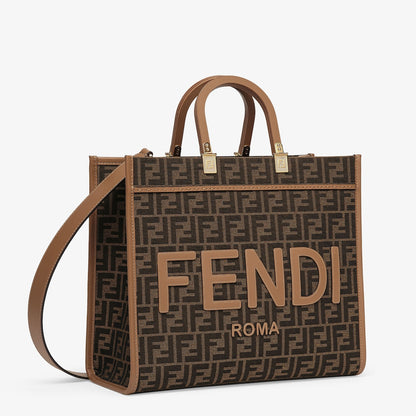 Fendi Sunshine Medium in brown FF jacquard fabric