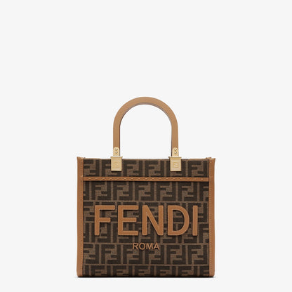 Fendi Sunshine Small in brown FF jacquard fabric