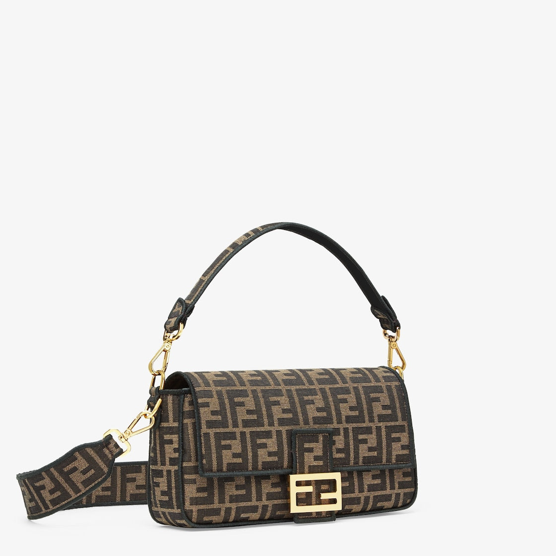 Baguette in brown FF jacquard fabric