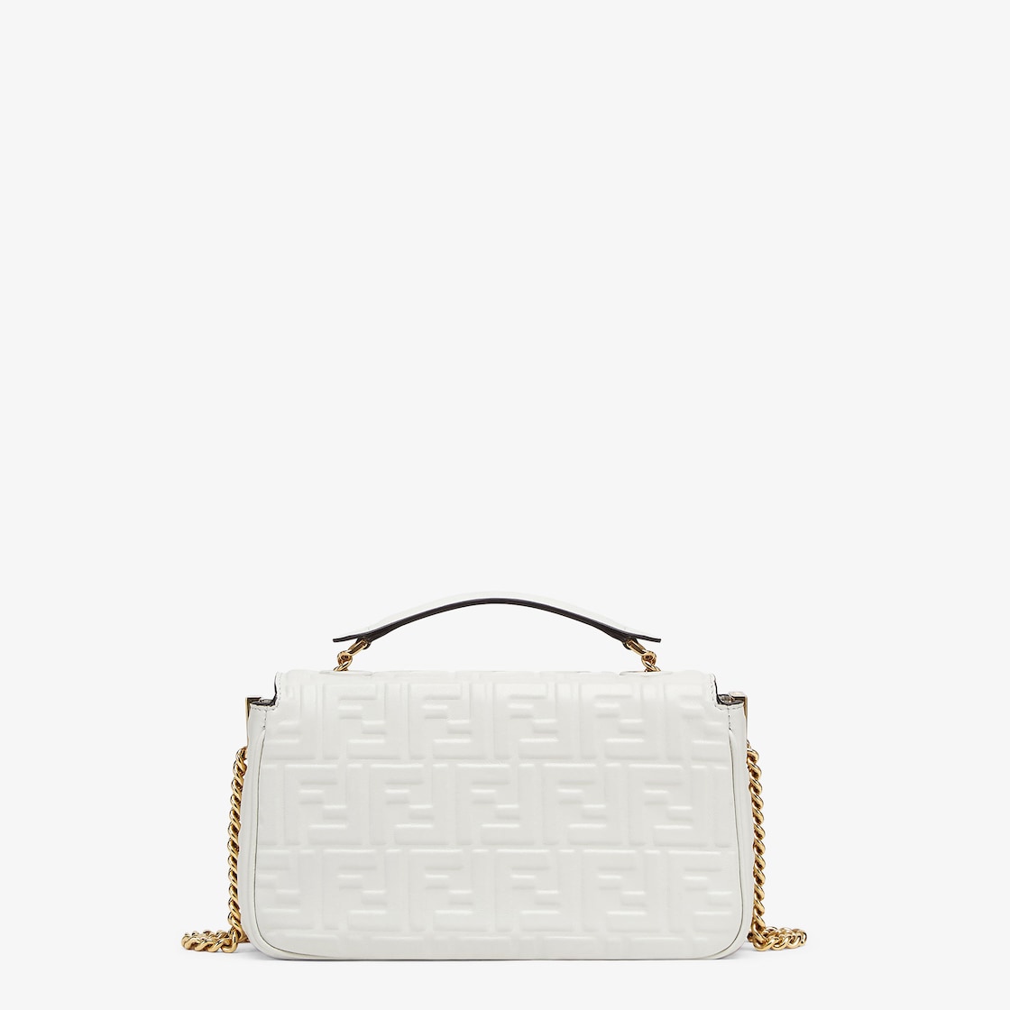 Baguette Chain Midi in white nappa leather