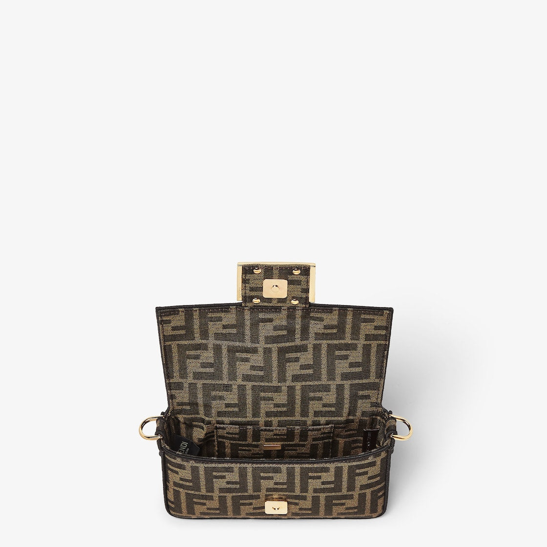 Baguette Mini in brown FF jacquard fabric