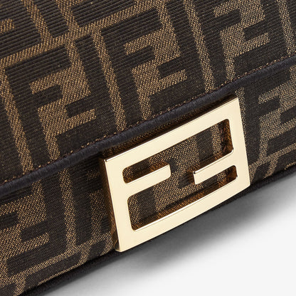 Baguette Mini in brown FF jacquard fabric