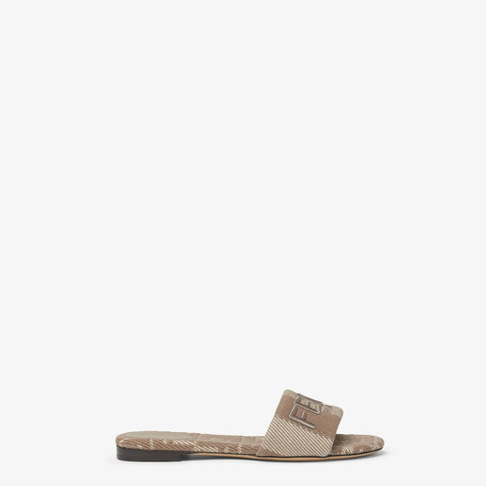 Fendi Sunshine aus taupefarbenem FF Jacquard-Denim