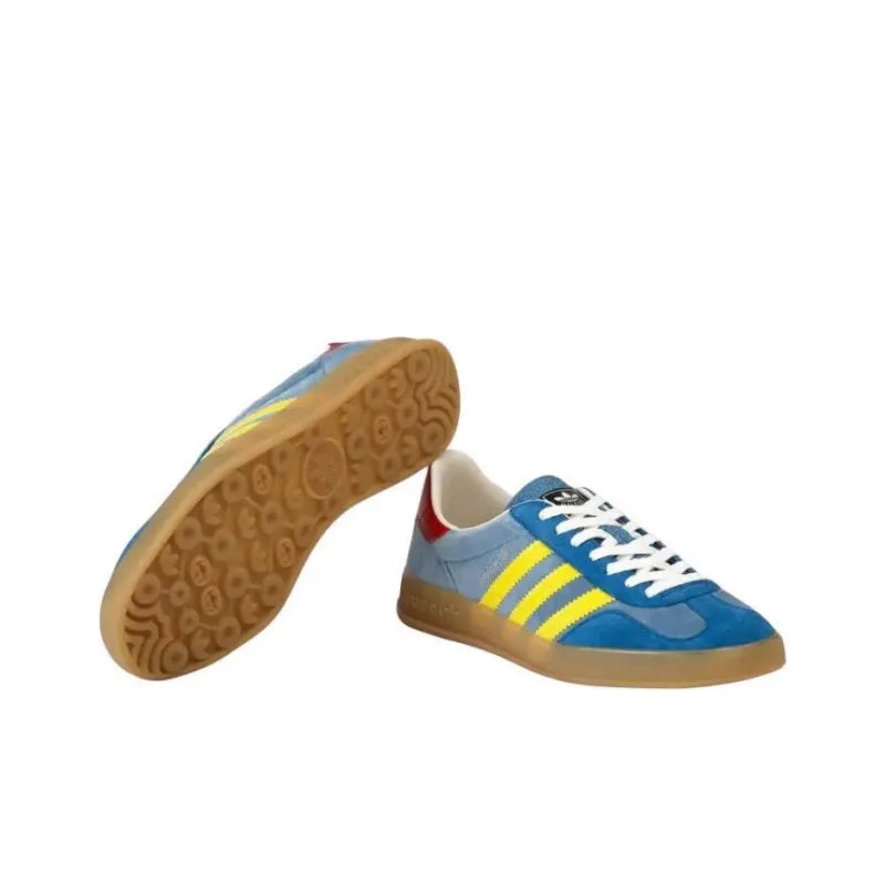 Adidas x Gucci Gazelle sneakers in light blue suede