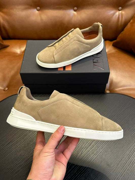 Beige/White Triple Stitch SECONDSKIN Sneakers
