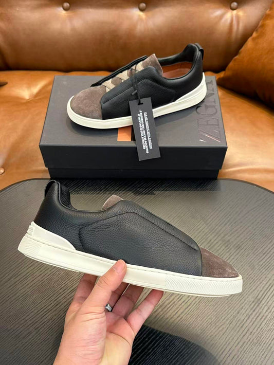 Black/Brown/White Triple Stitch SECONDSKIN Sneakers