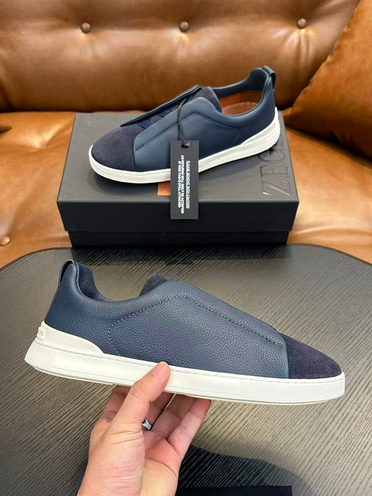 Blue Suede/White Triple Stitch SECONDSKIN Sneakers