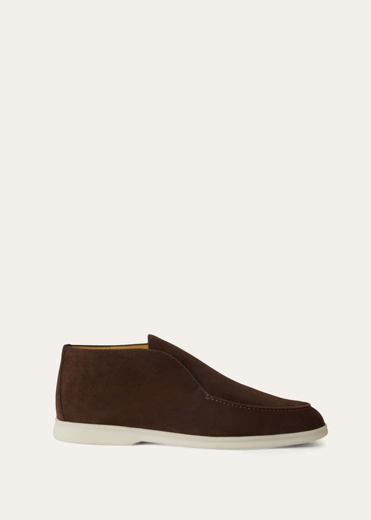 Open Walk ankle boots in chocolate brown suede