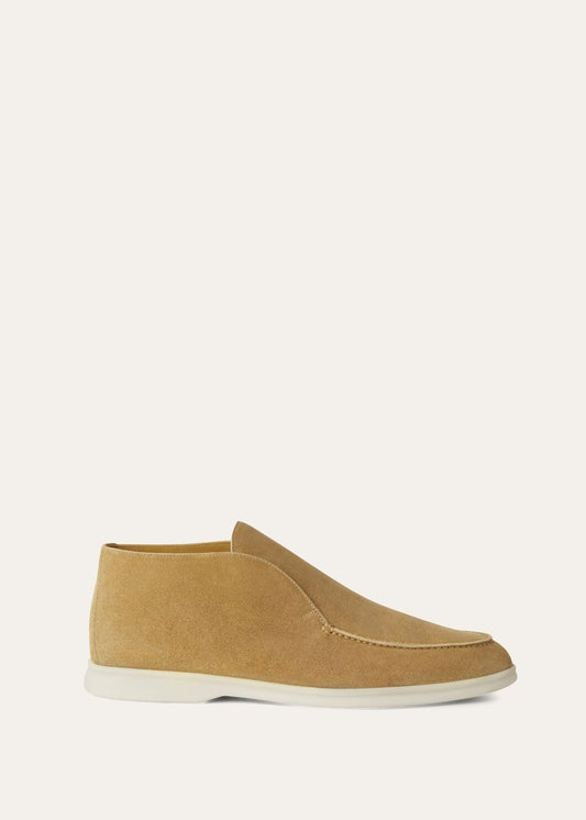 Open Walk ankle boots in beige suede