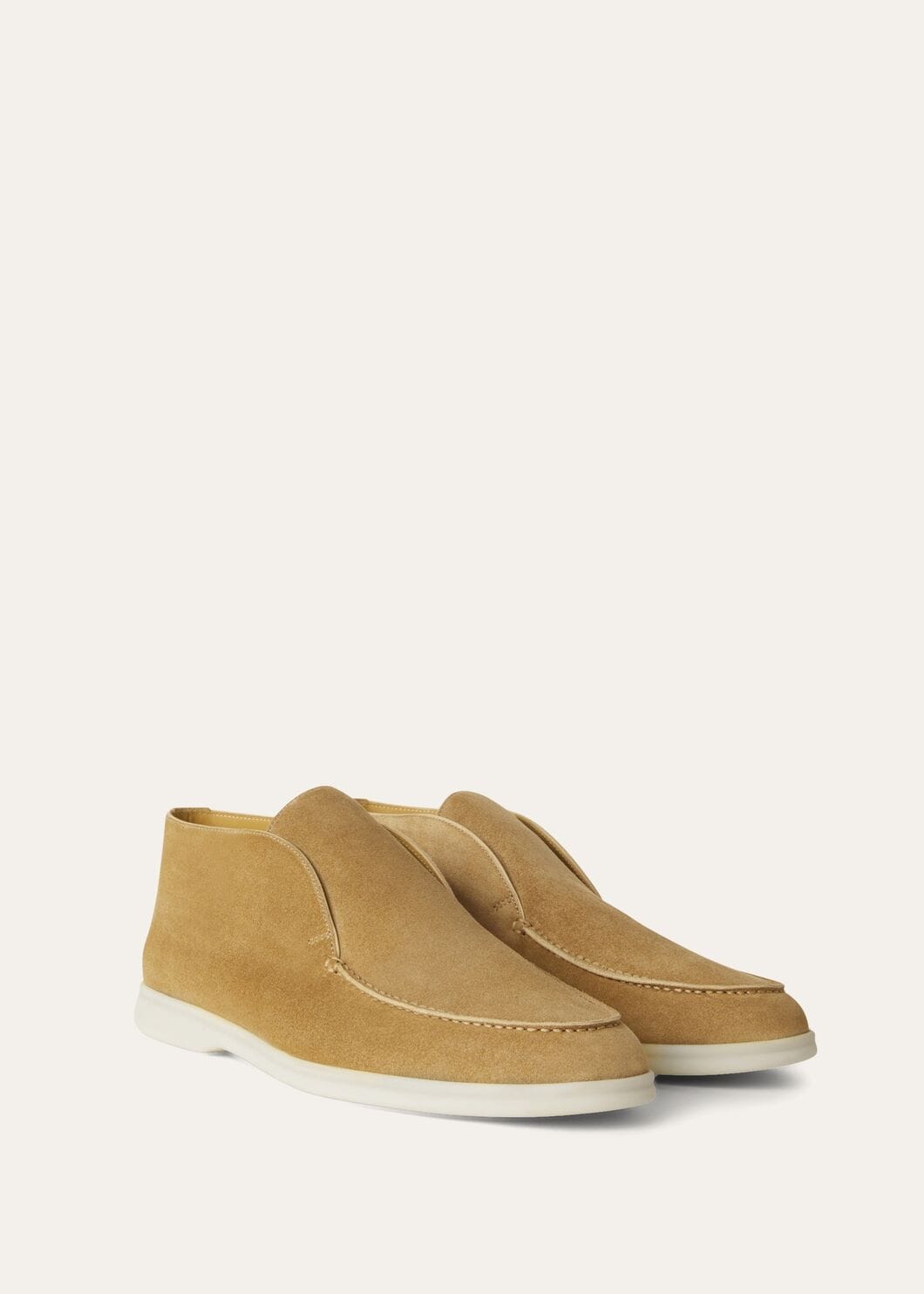 Open Walk ankle boots in beige suede