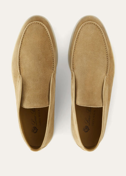 Open Walk ankle boots in beige suede