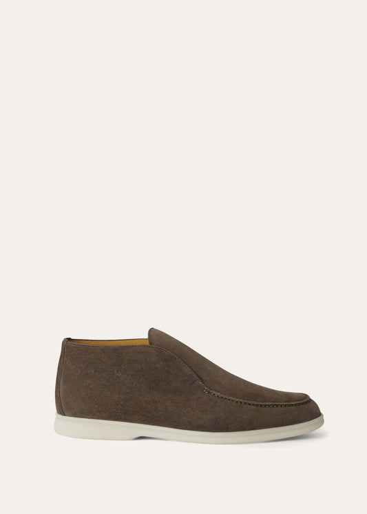Open Walk ankle boots in warm grey suede