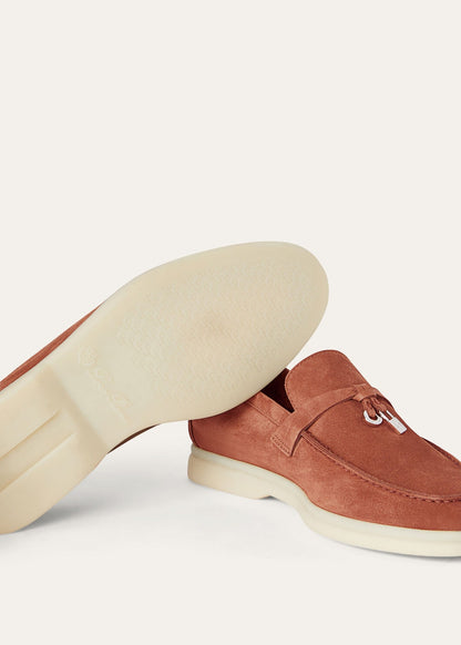 Mokassins Summer Charms Walk aus orangem Wildleder Damen