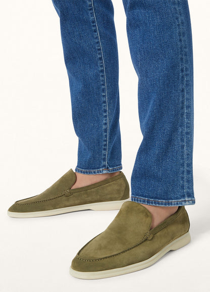 Summer Walk moccasins in Murano green suede for men
