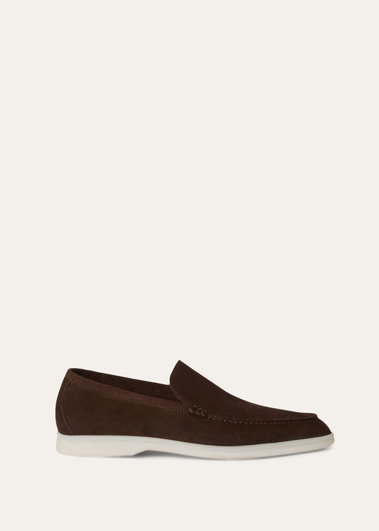Summer Walk moccasins in chocolate brown suede for men