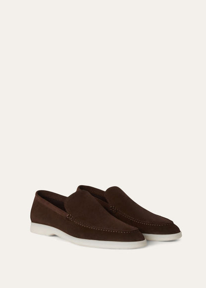 Summer Walk moccasins in chocolate brown suede for men