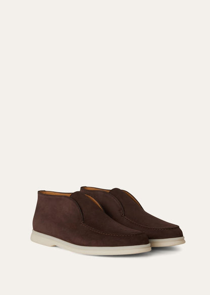 Open Walk ankle boots in chocolate suede