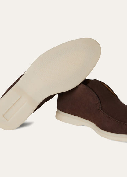 Open Walk ankle boots in chocolate suede