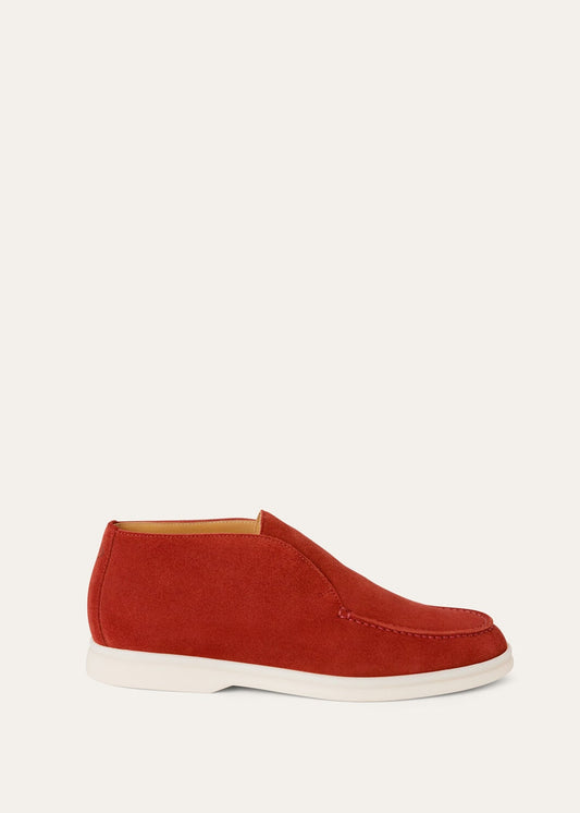 Open Walk ankle boots in suède red
