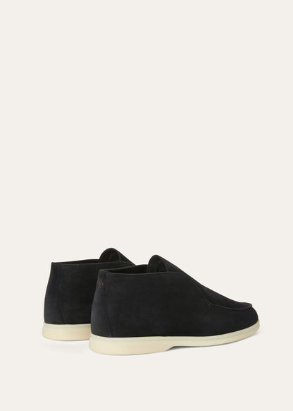 Open Walk ankle boots in matt black suede