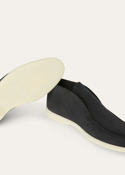 Open Walk ankle boots in matt black suede