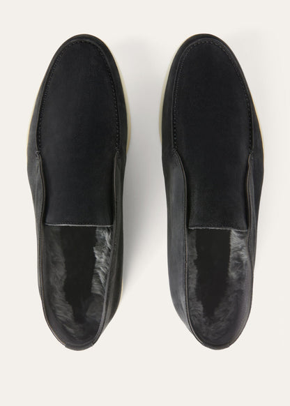 Open Walk ankle boots in matt black suede