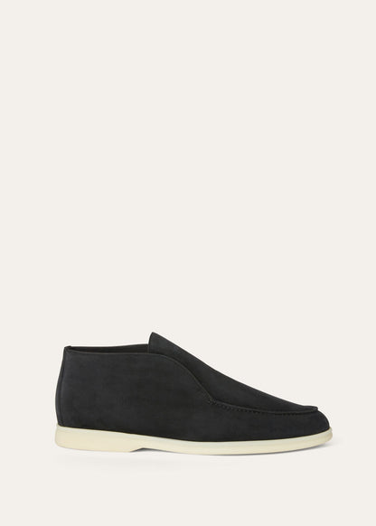 Open Walk ankle boots in matt black suede