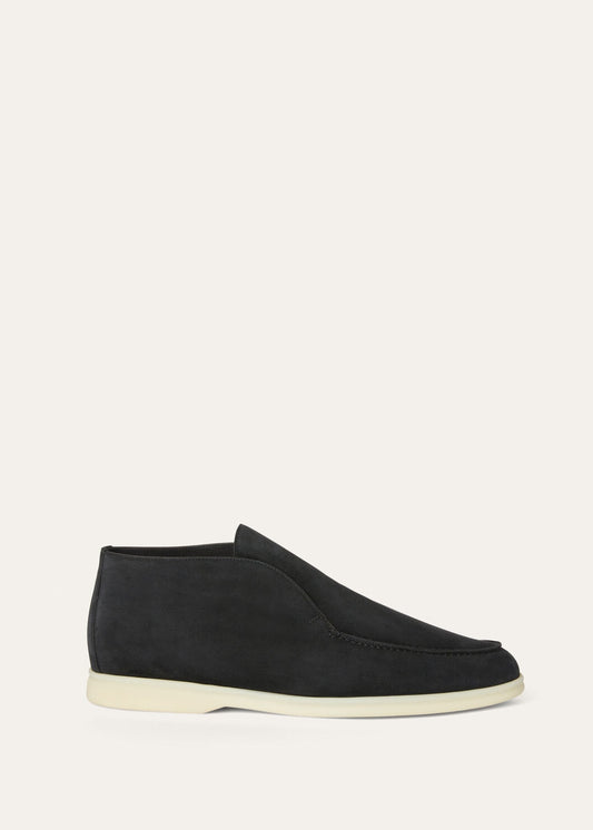 Open Walk ankle boots in matt black suede