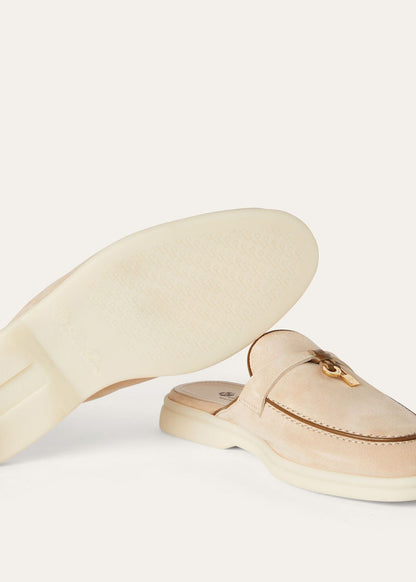 Babouche Charms Walk in camel suede