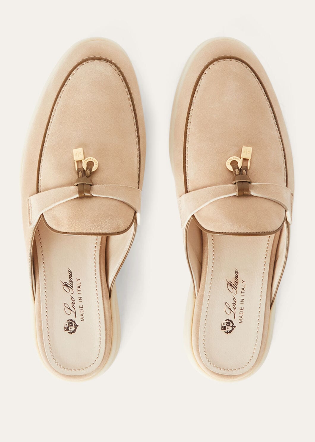 Babouche Charms Walk in camel suede