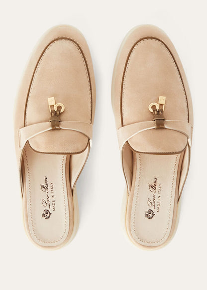Babouche Charms Walk in camel suede