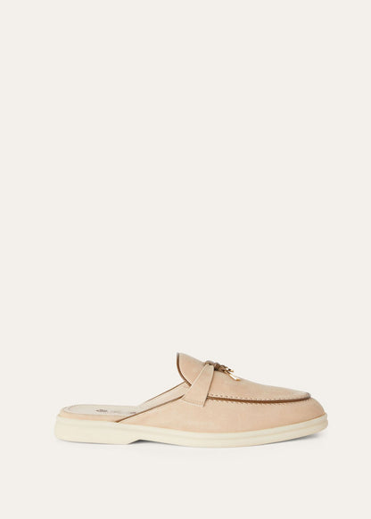 Babouche Charms Walk in camel suede