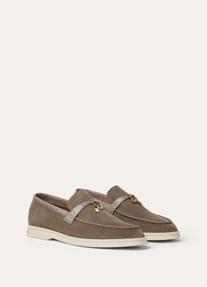 Mokassins Summer Charms Walk aus grauem Wildleder Damen