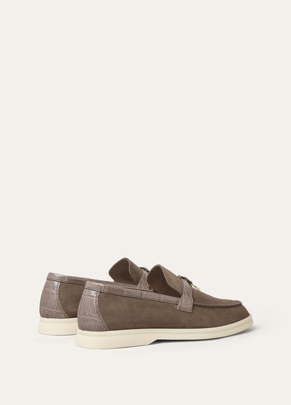Mokassins Summer Charms Walk aus grauem Wildleder Damen