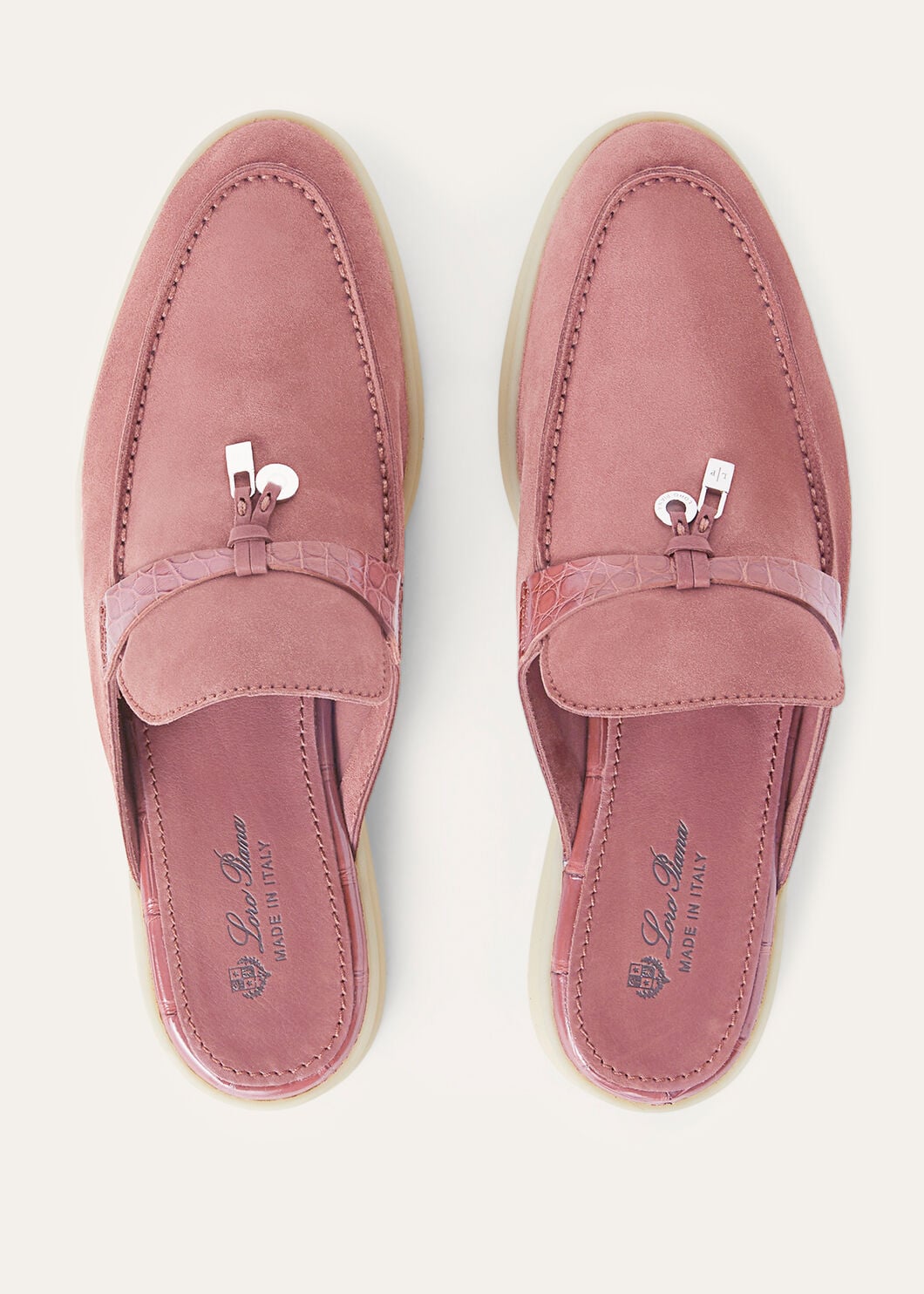 Pink Suede Babouche Charms Walk