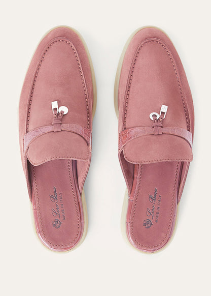 Pink Suede Babouche Charms Walk