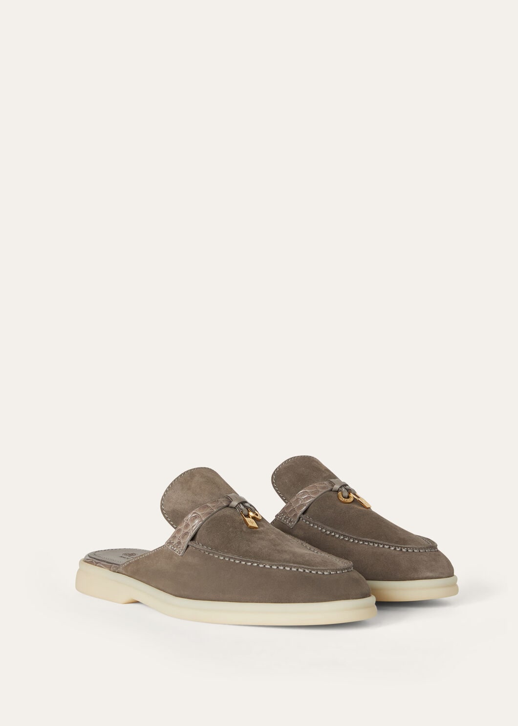 Babouche Charms Walk in grey suede