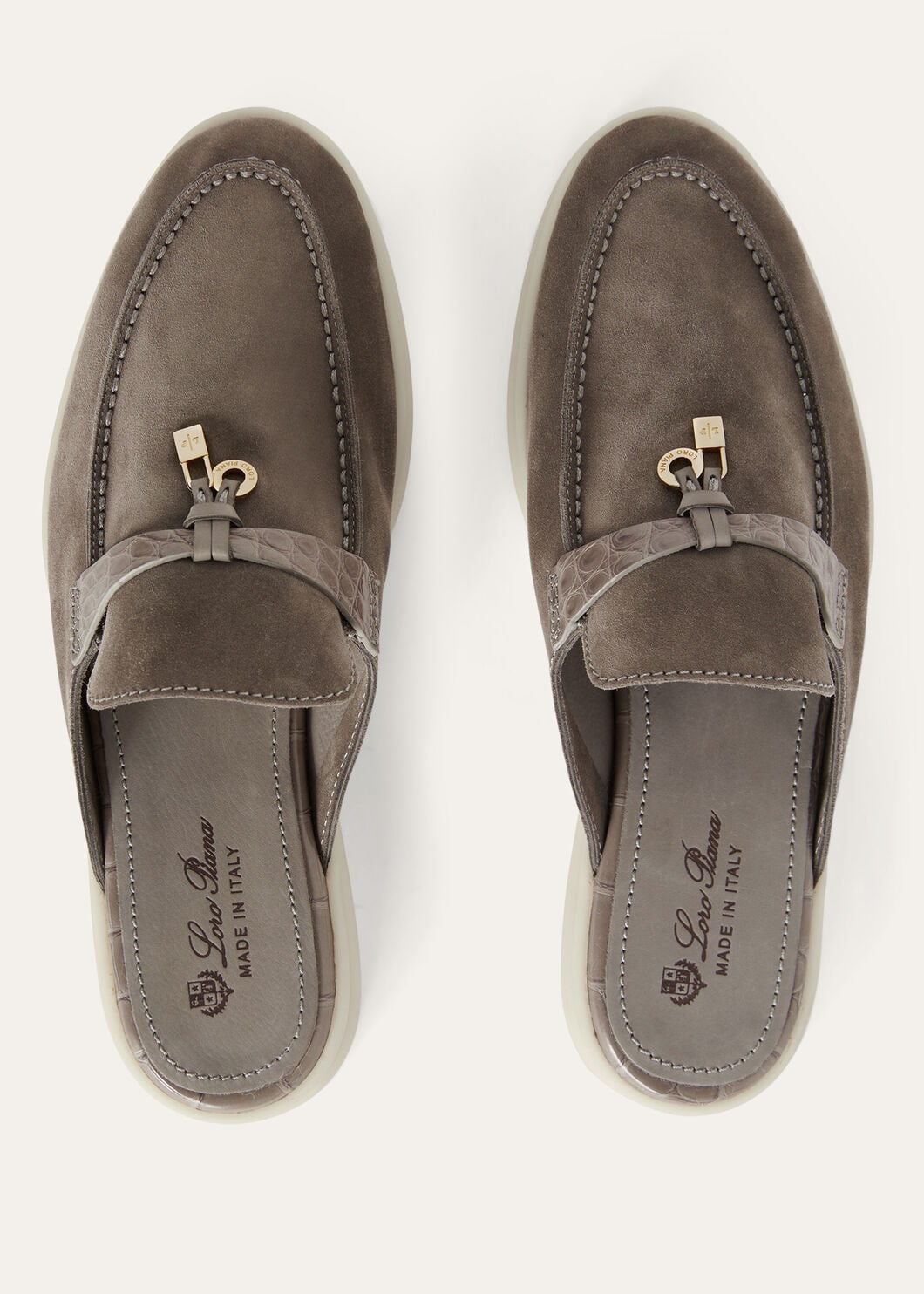 Babouche Charms Walk in grey suede