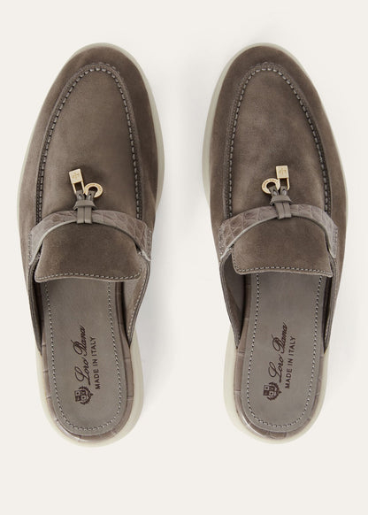 Babouche Charms Walk in grey suede