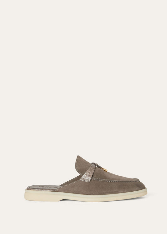 Babouche Charms Walk in grey suede
